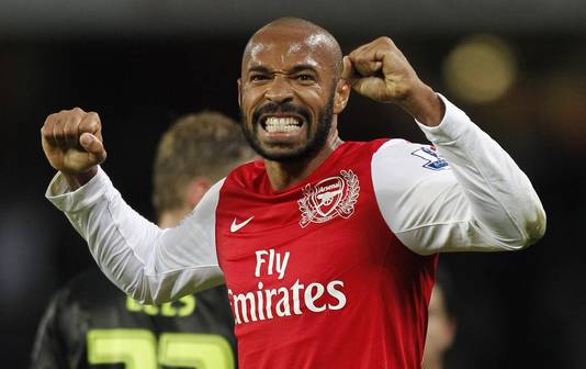 Thierry Henry bij zijn terugkeer bij Arsenal.