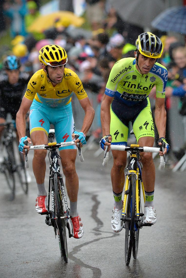 Nibali en Contador. Beeld belga