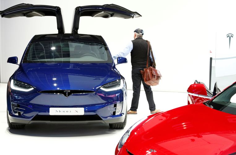 De Tesla X op de Brussels Motor Show in België  Beeld REUTERS