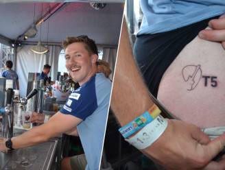 Lokerse Feesten-medewerker Thijs (25) laat toog 5 als tattoo op zijn heup zetten