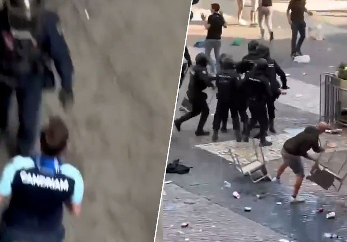 Brugse fans krijgen het aan de stok met de Madrileense politie.