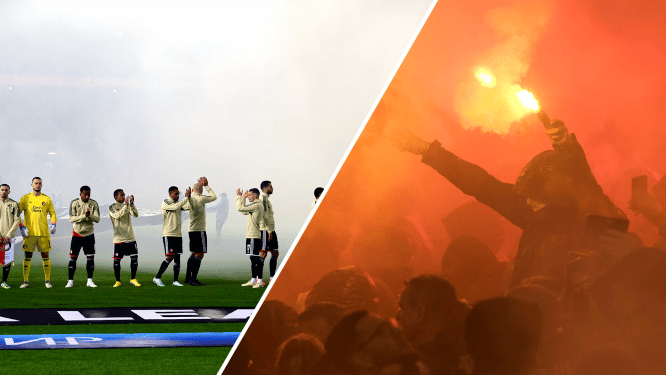 Sfeervolle Kuip door het dolle heen bij opkomst Feyenoord voor beslissende wedstrijd tegen Lazio