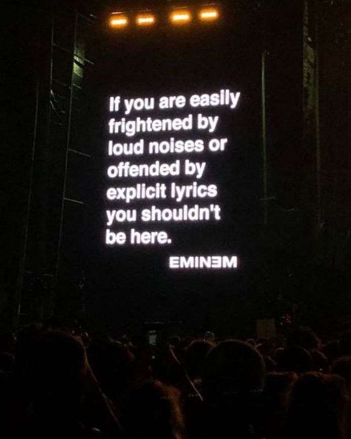 Eminem plaatste een niet mis te verstane boodschap.