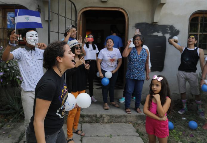 Amaya's familie hield in Esteli, een stadje op 150 km van hoofdstad Managua, een feestje om de vrijlating te vieren.