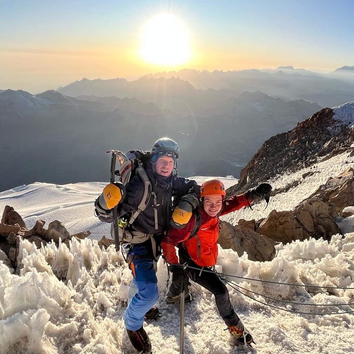 Koen Darras en Sara Eenhoorn, zijn vaste klimpartner.