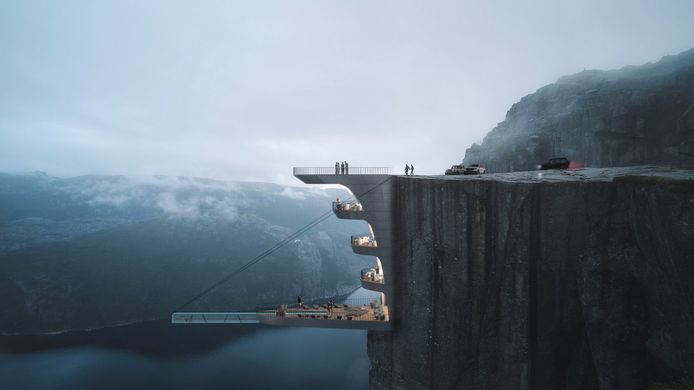 Spectaculair uitzicht over de fjorden.
