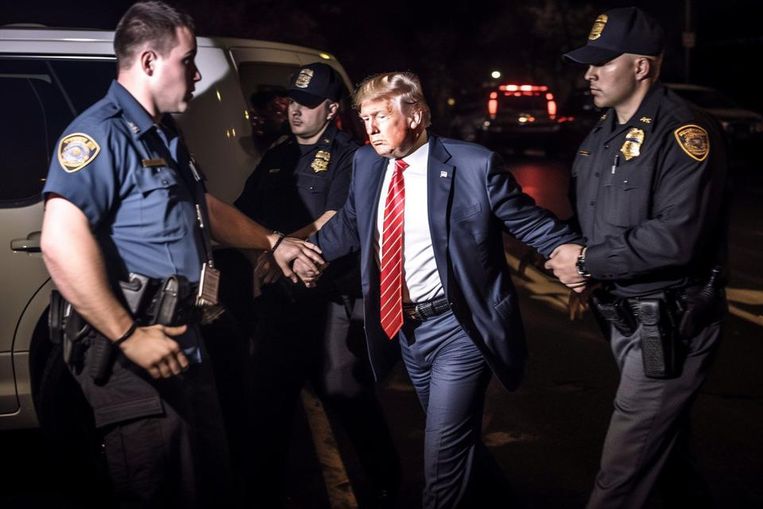 A fake photo of Donald Trump being arrested is circulating on Twitter.  Image Twitter