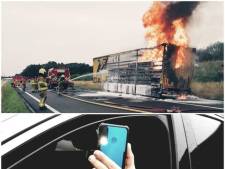 Politie grijpt in bij brandende truck op A50 bij Apeldoorn: bijna 40.000 euro aan boetes
