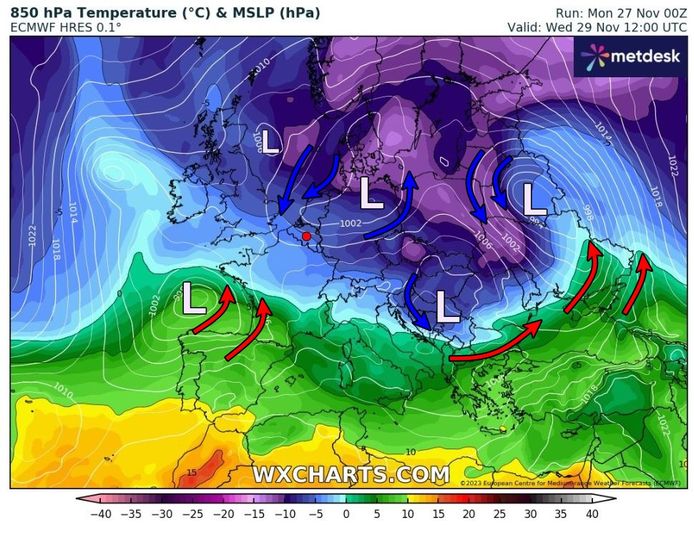 Especially in the morning, evening and night hours, rain may fall in the form of melting snow or even temporarily in the form of snow on Wednesday.