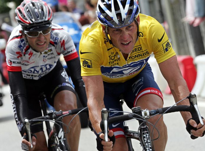Simeoni en Armstrong tijdens de Tour van 2004.