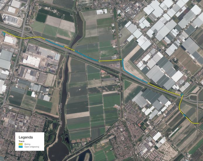 Tracé aan de noordzijde van de A12.