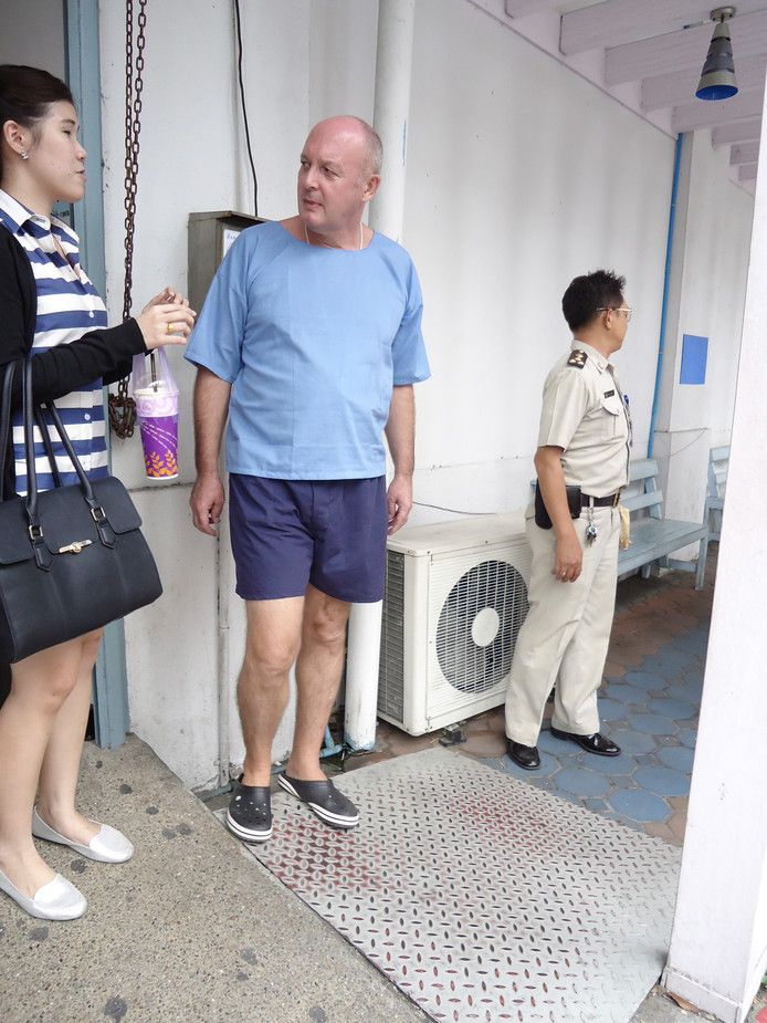 Johan van Laarhoven in 2015 in het gevangenisziekenhuis in de Thaise hoofdstad Bangkok.