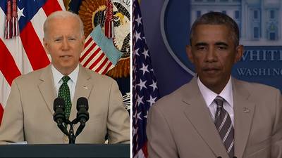 Zorgt verschijning van Biden in beige kostuum voor nieuw ‘schandaal’?
