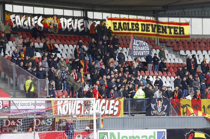 Het uitvak van Go Ahead Eagles tijdens de wedstrijd tegen Sparta Rotterdam.