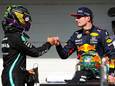 Lewis Hamilton en Max Verstappen.