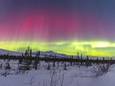 Des lumières rouges sont apparues lors d'une aurore boréale à Coldfoot, en Alaska.
