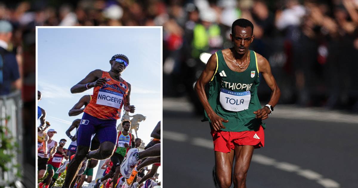Abdi Nageeye kan marathonstunt van Tokio niet herhalen na botsing in Parijs.