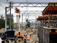 De werkzaamheden bij de A10 voor station Amsterdam-Zuid in 2022.