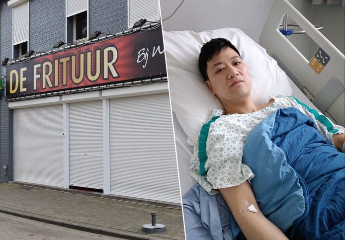Friturist Wang werd na de overval overgebracht naar het ziekenhuis van Mol.