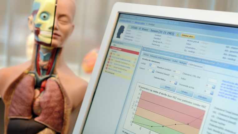 Het elektronisch patiëntendossier in een huisartsenpraktijk. Beeld anp