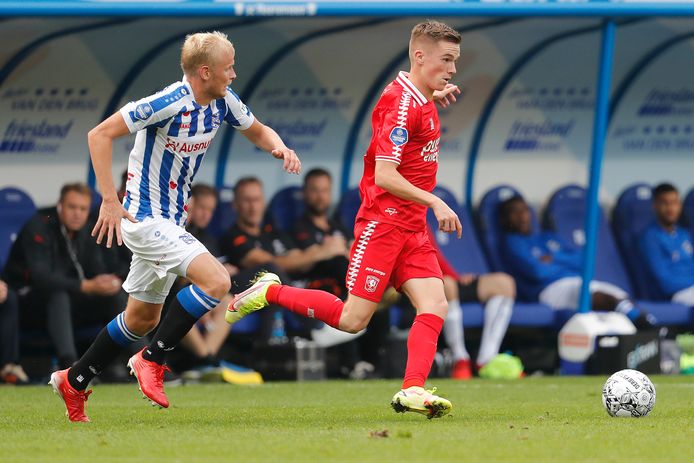 Daan Rots eerder dit seizoen tegen Heerenveen. De aanvaller zit nu nog met corona thuis.