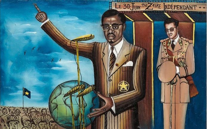 Met koning Boudewijn op de achtergrond geeft Patrice Lumumba, de eerste premier van het onafhankelijke Congo, zijn speech waarin hij de koloniale periode veroordeelt. Lumumba werd later vermoord. Twee weken later werd zijn regering afgezet in een staatsgreep, in januari 1961 werd hij door een vuurpeloton geëxecuteerd.