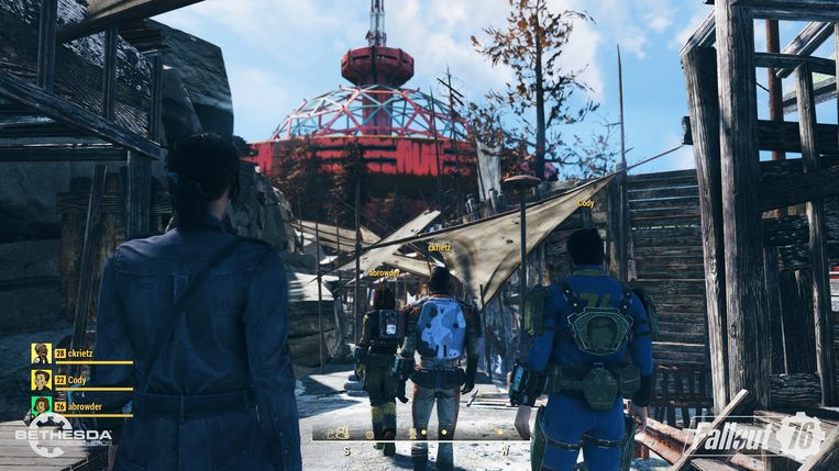 Multiplayerbeeld uit 'Fallout 76'. Maar in realiteit moedigt de game spelers niet echt aan om samen te spelen. Beeld Bethesda