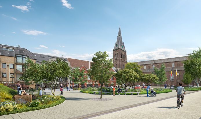 Centrumvernieuwing Kuurne: zo zou het marktplein er uit zien.