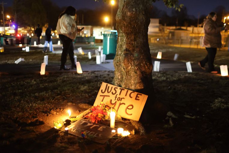 Wake in Memphis, Tennessee, voor de 29-jarige Tyre Nichols. Beeld Getty Images via AFP