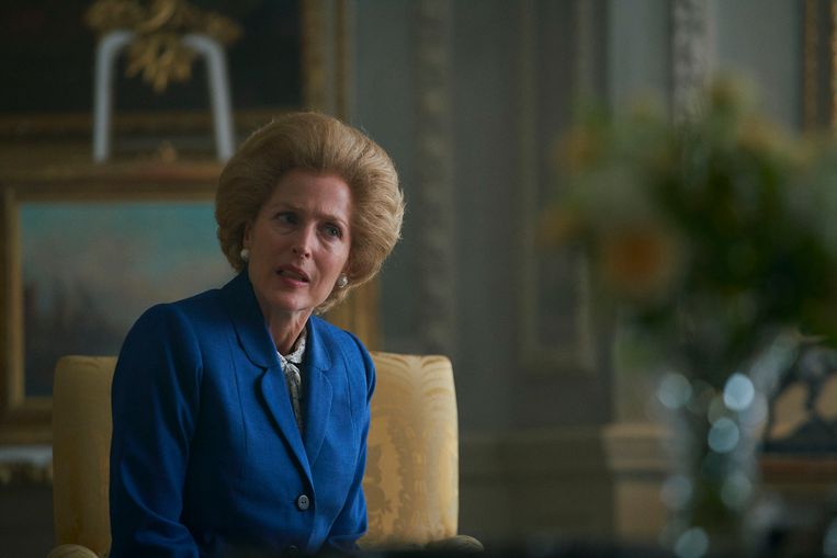 Gillian Anderson als Margaret Thatcher. Beeld Des Willie, Netflix
