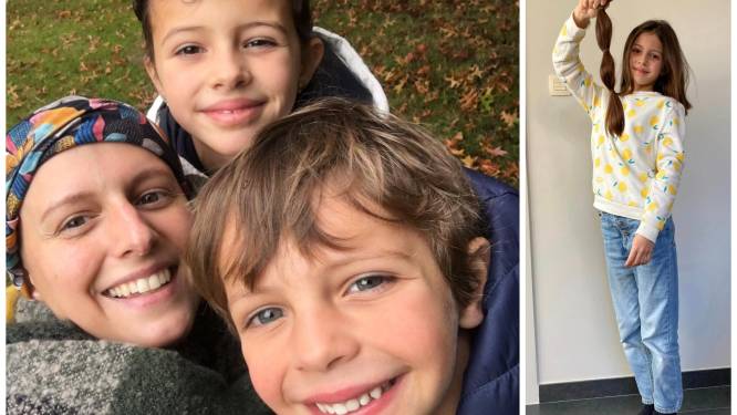 Marie (10) knipt 32 centimeter van haar paardenstaart als cadeau voor mama Lien (37), die herstelt van borstkanker: “Veel beter dan een tekening, toch?”
