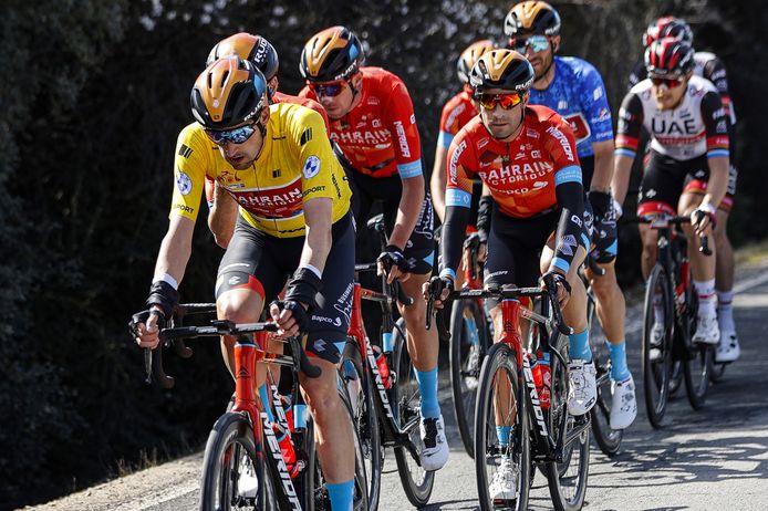 Wout Poels in de gele leiderstrui.
