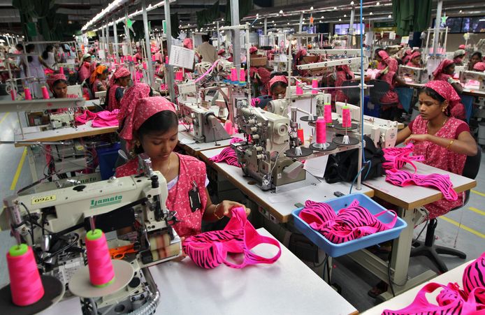 Textielarbeiders in India.