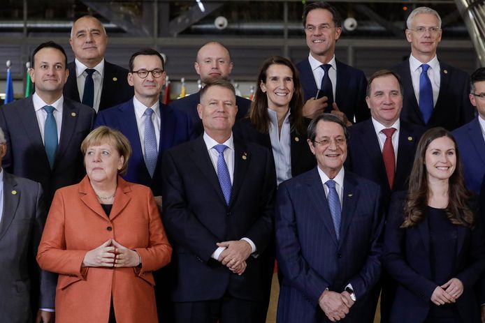 Europese leiders voor de top in Brussel.