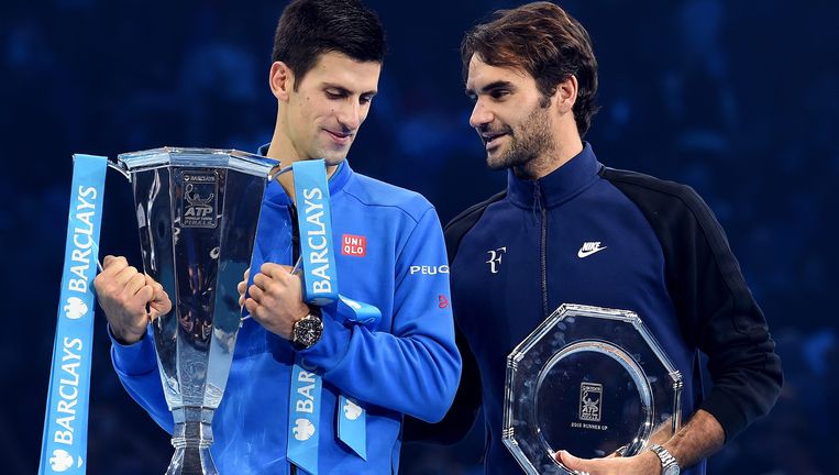 Djokovic versloeg Federer eergisteren nog in de finale van de Masters in Londen. Beeld EPA