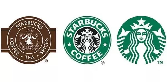 Het logo links dateert uit de jaren '70, het logo in het midden werd gehandhaafd tussen 1992 en 2011, en het rechtse logo is het meest recente exemplaar.