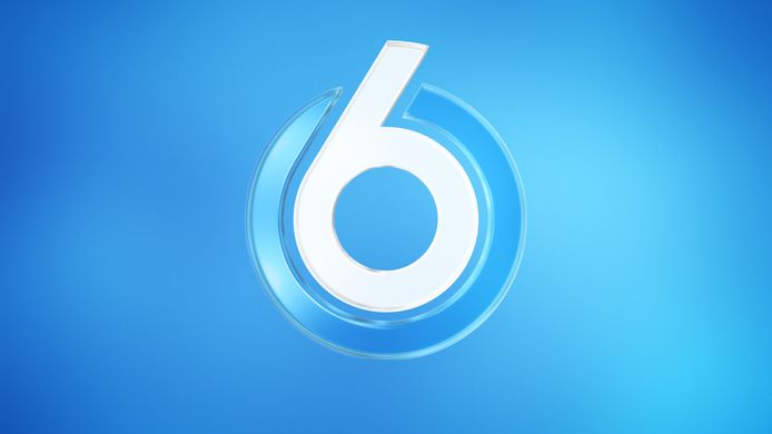 Het nieuwe logo van SBS6 is fris blauw.