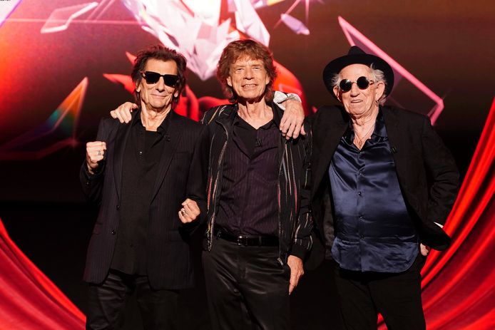 Ronnie Wood, Mick Jagger en Keith Richards van The Rolling Stones.