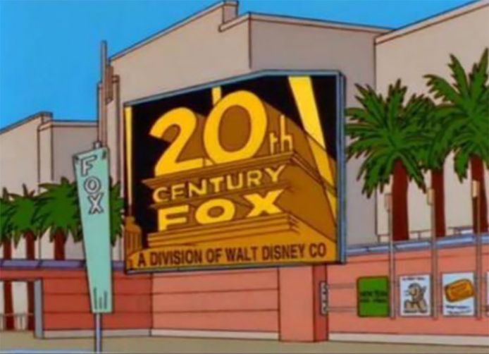 '21st Century Fox: a division of Walt Disney CO.' voorspelde ‘The Simpsons’ al in een aflevering die voor het eerst werd uitgezonden in november 1998.  Het beeld wordt druk gedeeld op Twitter.