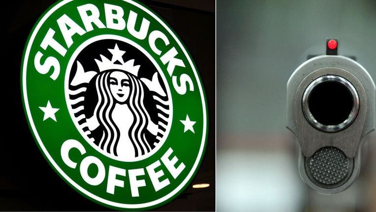 Koffieketen Starbucks vroeg vorige week aan zijn klanten om geen wapens meer mee te nemen. Beeld afp