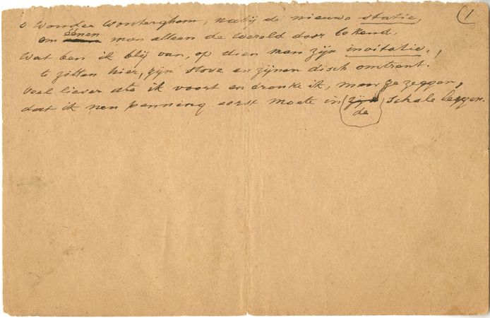 Het manuscript van Guido Gezelle.