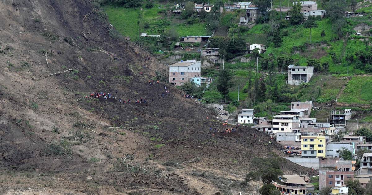 Six morts et des dizaines de disparus dans un glissement de terrain en Équateur, trois voitures inondées de boue |  À l’étranger