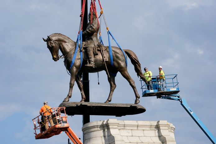 Het omstreden standbeeld van generaal Robert E. Lee werd in september van dit jaar verwijderd.