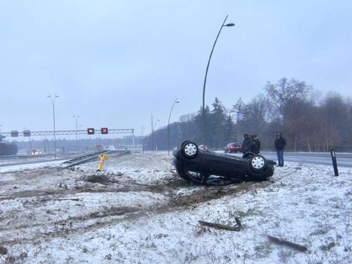 Ongeval op de N2 ter hoogte van Eindhoven Airport op 7 januari 2017.