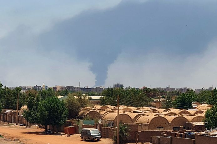 Een rookpluim boven Khartoem.