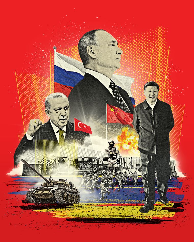 Bij Poetin, Xi Jinping en Erdogan dwingt de EU weinig respect af, ze zien Europa als “een vazal van de Verenigde Staten”.   Beeld Ryan Olbrysh