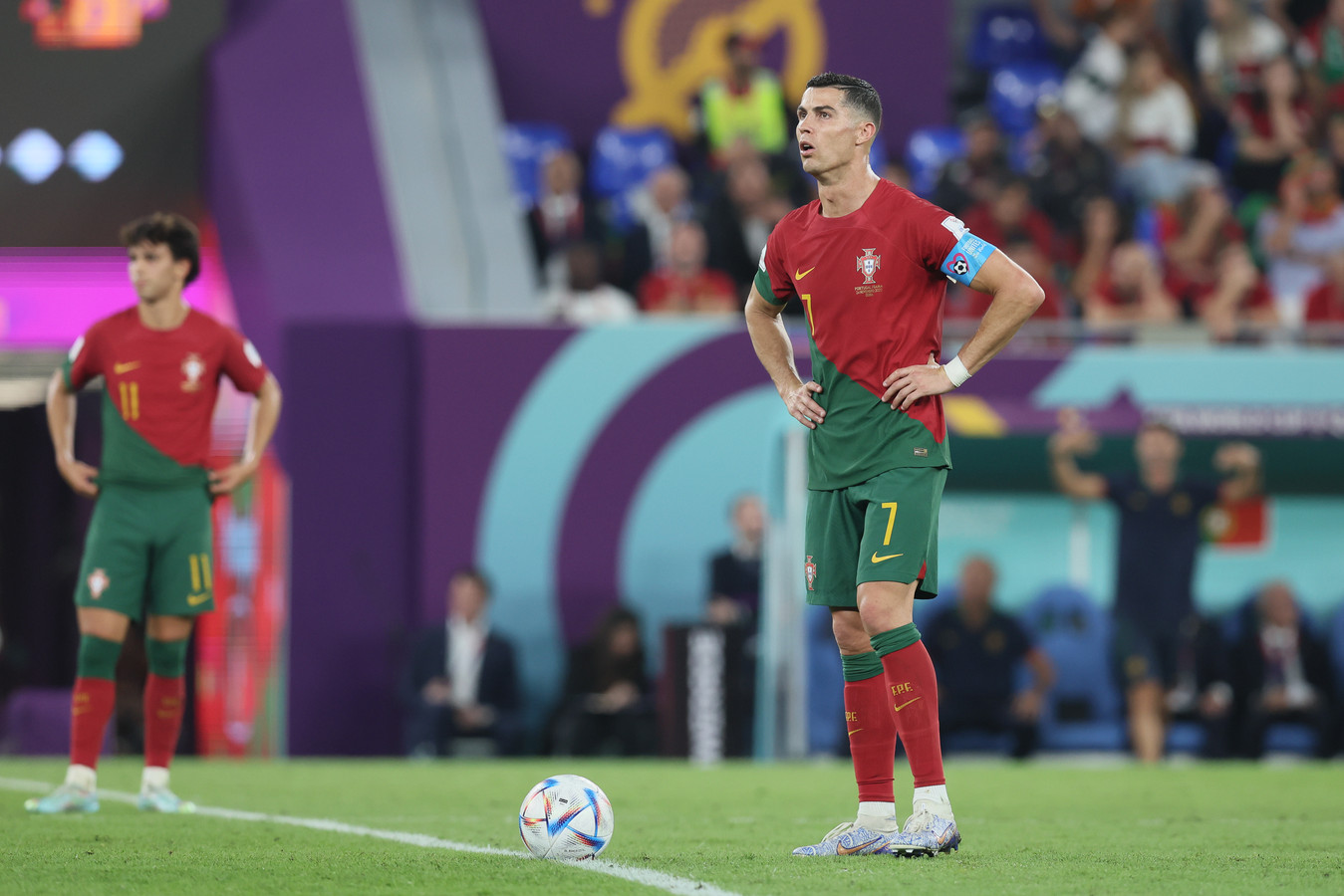 Cristiano Ronaldo in de wedstrijd tegen Ghana.