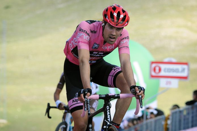 Tom Dumoulin in 2016 op weg naar Roccaraso.
