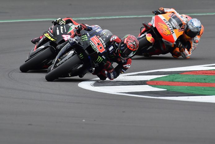 De Fransman Fabio Quartararo op tijdens de MotoGP van Silverstone