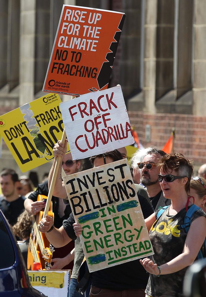 Protest tegen fracking in het Verenigd Koninkrijk. Archiefbeeld uit 2015.